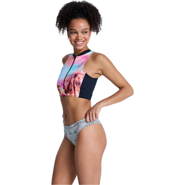 2026 Roxy Womens Pro Surf Cheeky Bikini Bottoms ERJX405253 - Anthracite Popiscus